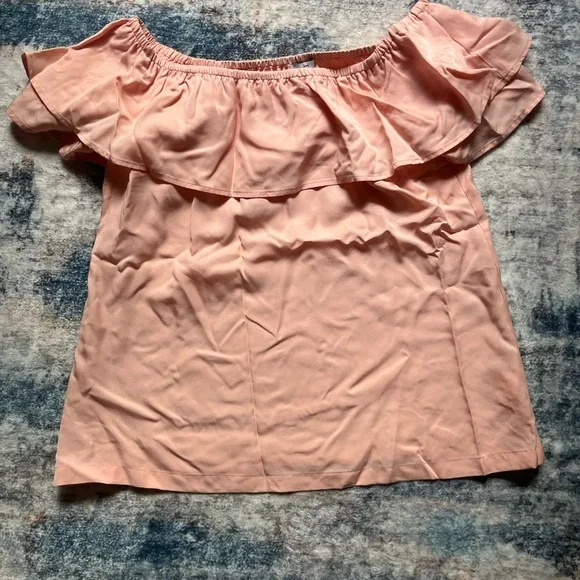 NWT Peach Off-Shoulder Ruffle Top - Picture 1 of 8